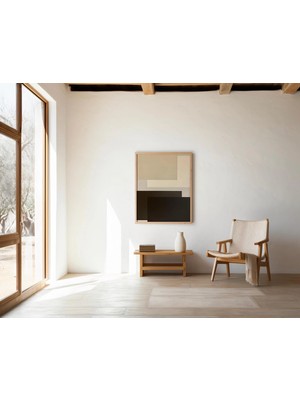 Ninastore Nötr Bej ve Kahverengi Minimalist Soyut Duvar Sanatı – Dijital Indirme
