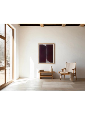 Ninastore Minimalist Bordo Soyut Sanat · Modern Minimalist Duvar Sanatı · Dijital Indirme