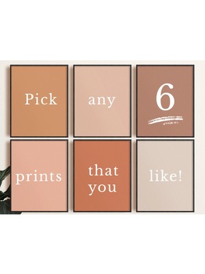 Ninastore Istediğiniz 6 Baskıyı Seçin / Özel Galeri Duvarı / Özel Baskılı Sanat Eseri / Baskıları Karıştırıp E