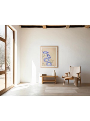 Ninastore Soyut Mavi Çiçek Formları · Modern Botanik Dijital Indirme