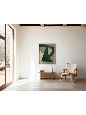 Ninastore Soyut Yeşil Fırça Darbesi · Modern Minimal Sanat Dijital Indirme