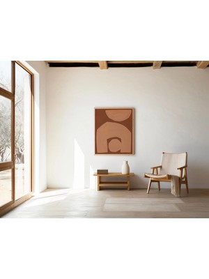 Ninastore Terracotta Soyut Dijital Baskı | Yüzyıl Ortası Modern Geometrik Duvar Sanatı | Minimalist Boho Poste