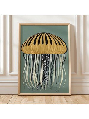 Ninastore Stilize Denizanası Sanat Baskısı/ Sahil Temalı Ev Dekorasyonu (Dijital Indirme)