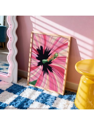 Ninastore Canlı Pembe Çiçek Makro Fotoğrafı, Yumuşak Dokulu Yapraklarıyla Cesur ve Sanatsal Bir Çiçek Baskısı,