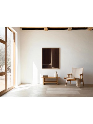Ninastore Dijital Indirme: Modern Minimalist Kahverengi Soyut Sanat Baskısı | Nötr Duvar Sanatı | Çağdaş Yazdı