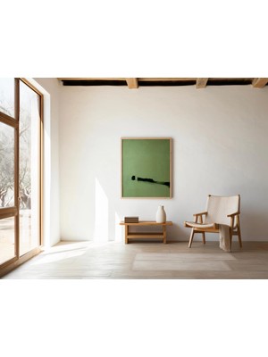 Ninastore Güzel Sanatlar Posteri — Minimalist Yeşil Soyut Manzara — Modern Dokulu Duvar Sanatı (Çerçevesiz)