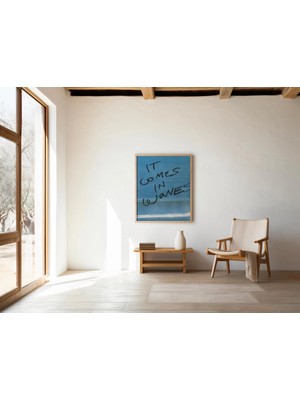 Ninastore Kıyı Dalgaları Sanat Baskısı – Minimalist Okyanus Sözü/ Plaj Evi Dekorasyonu