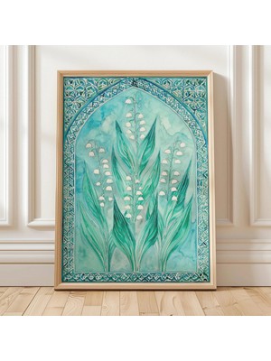 Ninastore Vadideki Zambak Duvar Sanatı Nouveau Baskı/ Botanik Illüstrasyon (Dijital Indirme)