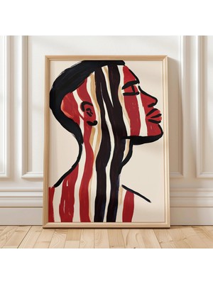 Ninastore Soyut Çizgili Adam Portresi Modern Minimalist Sanat Baskısı Dijital Indirme Çağdaş Duvar Sanatı Cesu