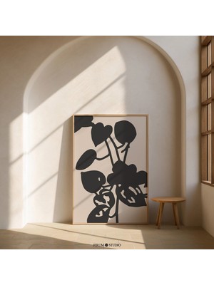 Ninastore Modern Botanik Baskılı Duvar Sanatı - Soyut Çiçekli Orta Çağ Tasarımı/ Trend Loft Dekorasyonu | 0701