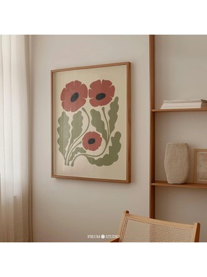 Ninastore Boho Gelincik Baskılı Sanat Eseri/ Dijital Indirilebilir Duvar Sanatı/ Eklektik Çiçek Sanatı/ Oturma