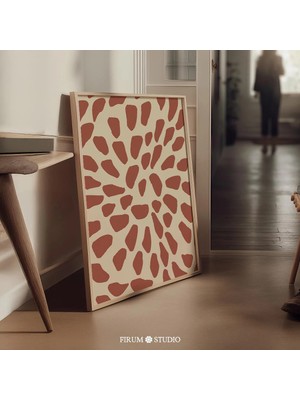 Ninastore Bohem Soyut Baskılı Duvar Sanatı / Yanık Turuncu Sonbahar Estetiği / Eklektik Toprak Tonları Indiril