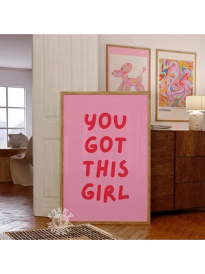 Ninastore "you Got This Girl" Duvar Sanatı Baskısı/ Motivasyonel Alıntı Yurt Odası Dekorasyonu/ Trendi Retro Ş