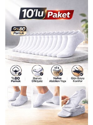 Baff 10'lu Pamuklu Unisex Görünmez Çorap