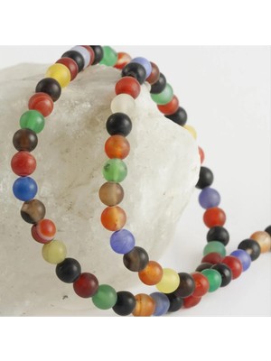 Renklime 6 mm Mat Karışık Akik Taşı