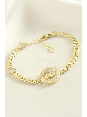 Renklime Xuping Yuvarlak Zirkon Taşlı Lüks Çelik Bileklik