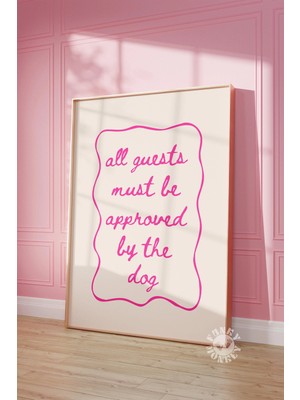 Ninastore Komik Köpek Baskısı/ Köpek Severler Için Hediye/ Trend Tipografi Posteri/ Pembe Kız Çocuk Duvar Sana