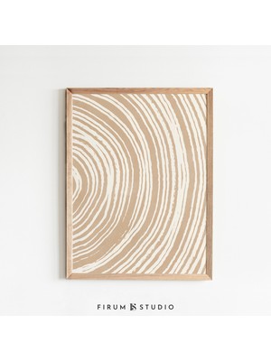 Ninastore Bej Soyut Sanat/ Çizgi Sanatı Posteri/ Hafif Estetik Sanat/ Japandi Baskı/ Sıcak Estetik/ Toprak Ton