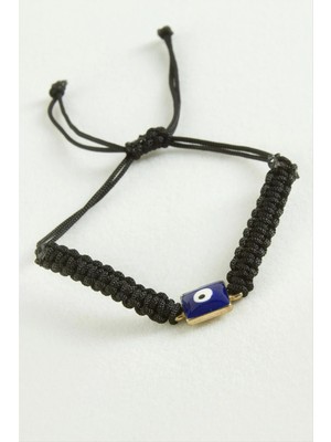 Renklime Dikdörtgen Nazar Makrome Ip Bileklik