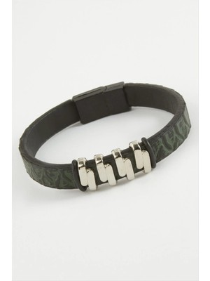 Renklime Zikzak Kaliteli Mıknatıslı Suni Deri Bileklik