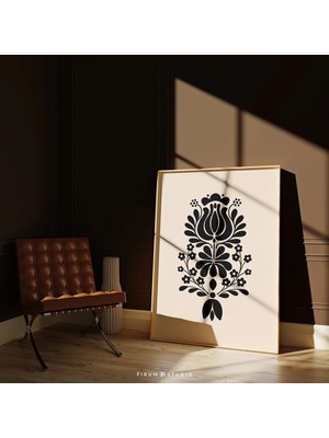 Ninastore Bej Siyah Duvar Sanatı/iskandinav Sanat Baskısı/ Dijital Indirme/ Norveç Halk Sanatı/ Iskandinav Bas