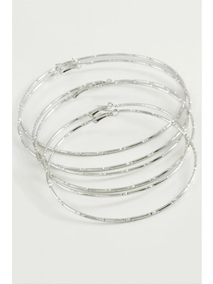 Renklime Noktalı Metal Halka Küpe 6 Adet