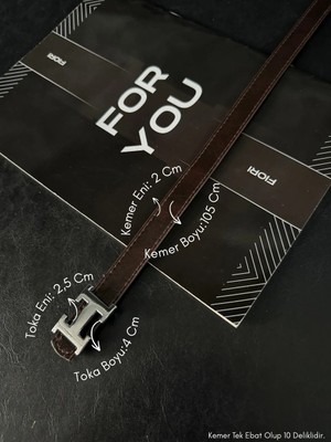 Fiori 2 cm H Tokalı Kadın Pantolon Kemeri, Ceket Kemeri, Gömlek Kemeri, Elbise Kemeri