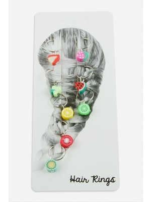 Renklime Meyve Silikon Saç Yüzüğü