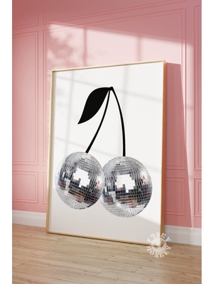 Ninastore Modaya Uygun Disko Topu Baskısı / Modaya Uygun Duvar Sanatı Baskıları / Disko Kirazı / Şık Duvar Dek
