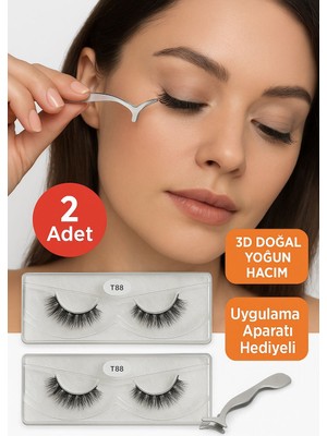 Seymen Bıçakçılık 2’li Manyetik Takma Kirpik Seti – 3D Doğal Yoğun Hacim – Uygulama Aparatı Hediyeli