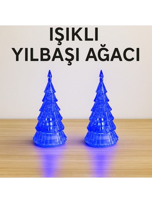 Seymen Bıçakçılık 2’li Renk Değiştiren LED Işıklı Yılbaşı Ağacı Seti – Pilli, Piller Hediye, Dekoratif Noel Süsü