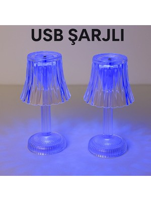 Seymen Bıçakçılık 2’li Renk Değiştiren Kristal Masa Lambası –