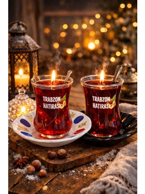 Seymen Bıçakçılık 2’li Trabzon Hatırası Çay Bardağı Mumluk Seti – Dekoratif Cam Mumluk