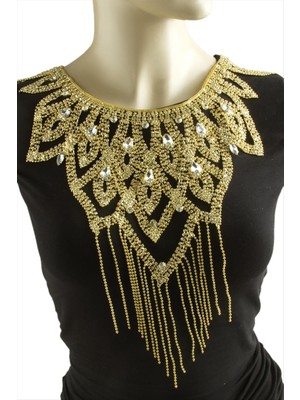 Renklime Taşlı Omuz Kolyesi