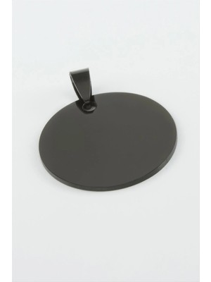 Renklime Yuvarlak Isim Yazılabilir Çelik Kolye Ucu 3 cm