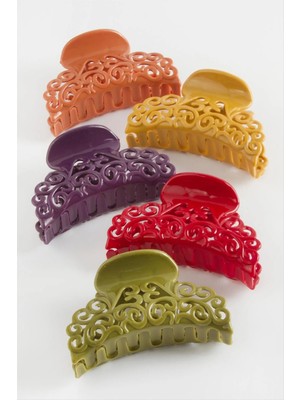 Renklime Çini Desenli Renkli Mandal Toka 8 cm