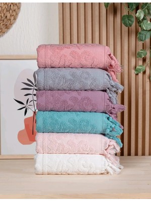 Bersay Otantik Jakarlı Saçaklı El Havlusu 6'lı Set