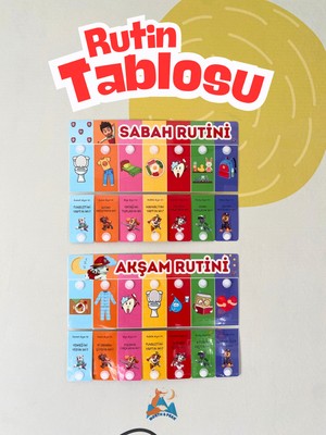 NORTH & PEAK Paw Patrol Temalı Cırt Cırtlı Sabah ve Akşam Rutini Tablosu Eğlenceli Tasarım ile