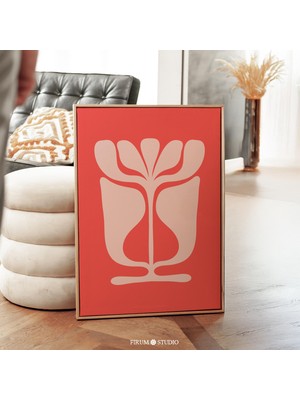 Ninastore Canlı Çiçek Desenli Sanat Baskısı – Eğlenceli Soyut Botanik Poster/ Büyük Boy Çiçek Baskılı Sanat Es