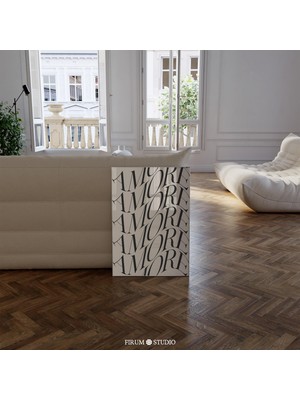 Ninastore Amore Baskılı Duvar Sanatı – Minimalist Italyan Alıntı Tasarımı / Nötr Modern Oturma Odası ve Daire