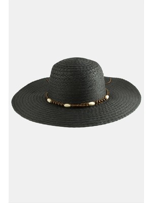 Renklime Ahşap Boncuklu Hasır Şapka