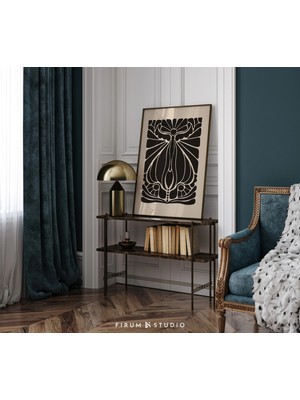 Ninastore Siyah Güve Baskılı Cadılar Bayramı Duvar Dekoru / Modern Cadılar Bayramı Sanat Baskısı / Nötr Cadıla