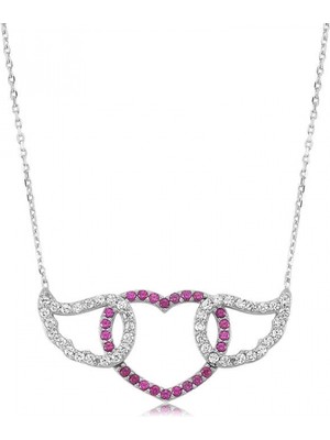 Marsilyan 925 Ayar Gümüş Kanatlı Kalp Kadın Gümüş Kolye PT0461127 (72)