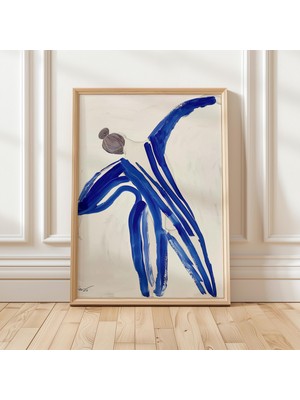 Ninastore Soyut Mavi Dansçı Baskısı: Minimalist Matisse Tarzı (Anında Indirme)