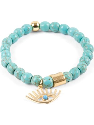 Faik Sönmez Göz Detaylı Turkuaz Bileklik S26BLK008