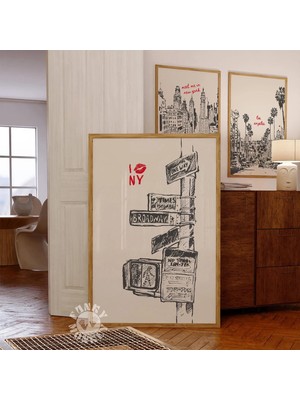 Ninastore Broadway Tabelası Baskısı/ New York Şehri Duvar Sanatı/ Retro Nyc Seyahat Posteri/ Baskılı Trend Duv