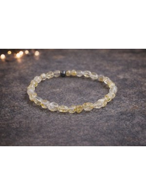 Doğaltaş Altın Rutil Kuvars Amorf Kesim Bileklik
