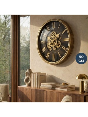 Homing Wallis Siyah Eskitme 50 cm Duvar Saati 242528