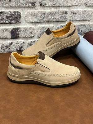 Derilax Hakiki Nubuk Deri Ortopedik Rahat Hafif Yumuşak Ekinci Erkek Ayakkabı