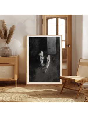 Ninastore Havadan Sörf Yaparken Çekilmiş Siyah Beyaz Fotoğraf: Okyanus Sanatı (Dijital Indirme)